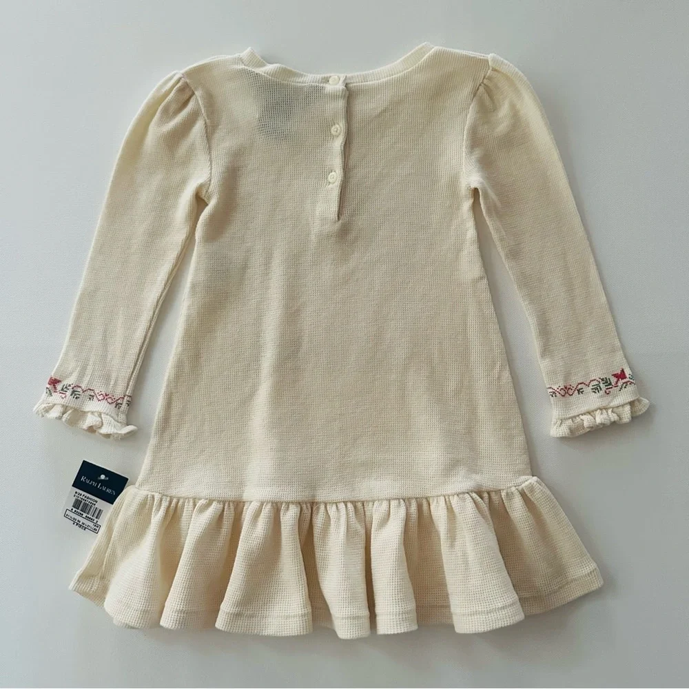 Ralph Lauren 18 Months Baby Girl Cream Dress NWT